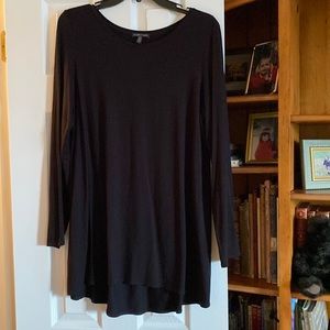 Eileen Fisher black tunic top